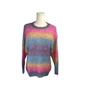 Haptics Rainbow Ombre Striped Knit Pullover Sweater Sz. Small Women’s Regular